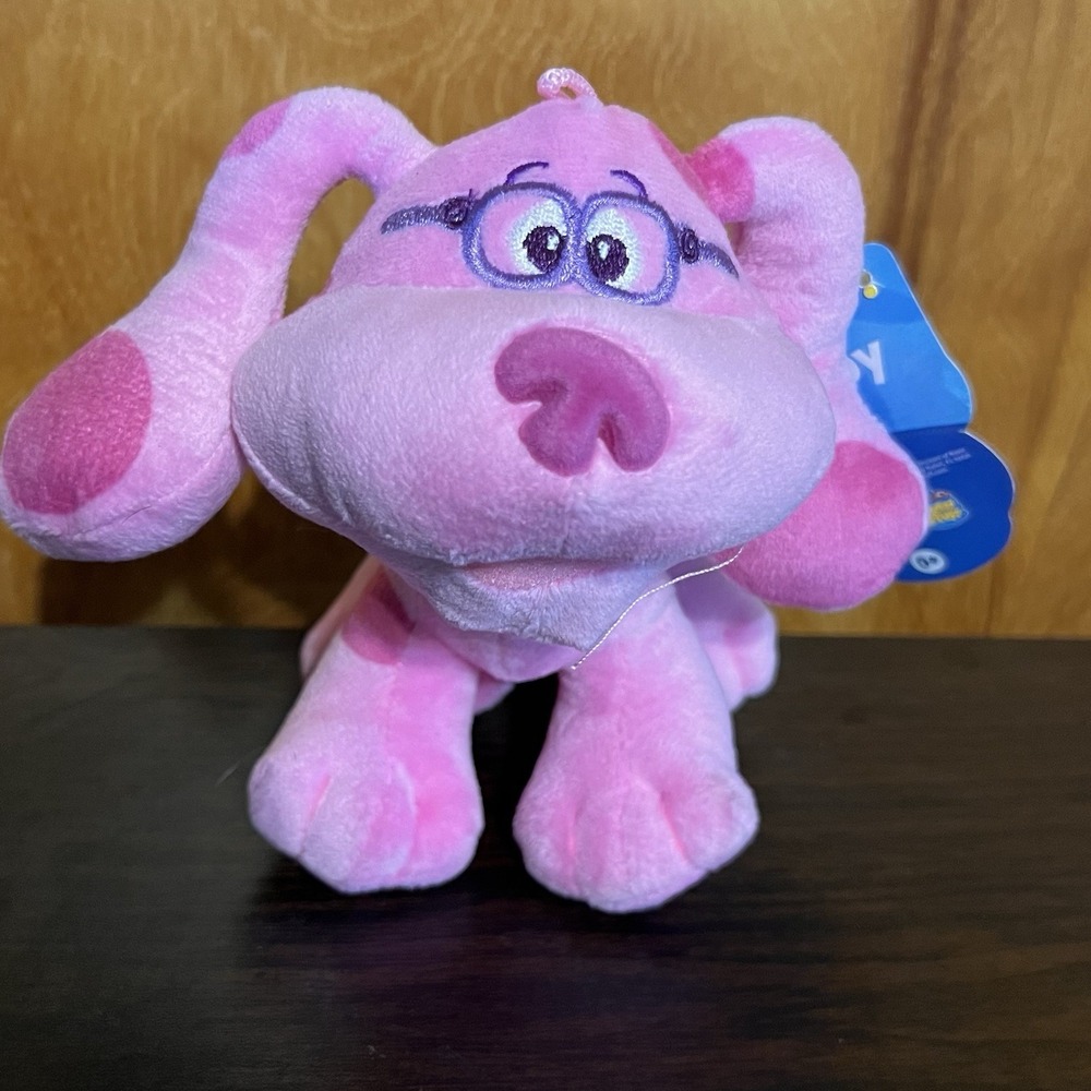 MAGENTA Plush Dog NICKELODEON‎ BLUE'S CLUES & YOU with Purple Glasses